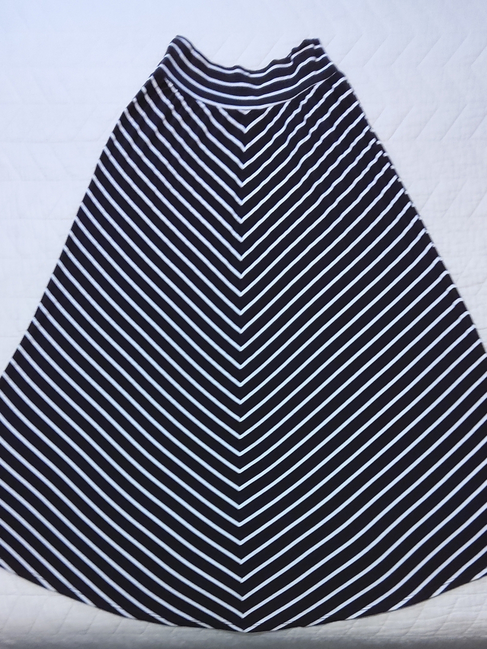 I.N. Studio Brown and White Chevron A-Line Skirt